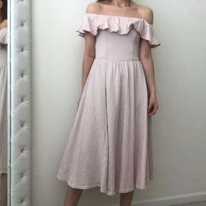 H&M Blush Off the shoulder midi dress